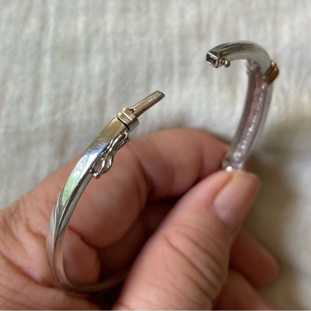 Diamonds 1/5ctw Sterling Silver 925 Spring‎ Hinged Bracelet Safety Clasp X - Picture 4 of 14
